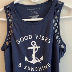 Sleeveless Knit Latticework Novelty Tank